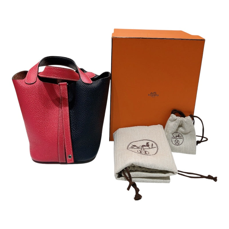 エルメス HERMES ピコタンロックPM　カザック D刻 ローズエクストリーム×ブルーニュイ  トリヨンクレマンス レディース ハンドバッグ