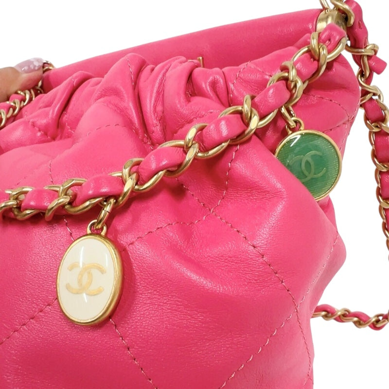 シャネル CHANEL マトラッセ　チェーンショルダーバッグ AS3793 ピンク　ゴールド金具 ラムスキン レディース ショルダーバッグ