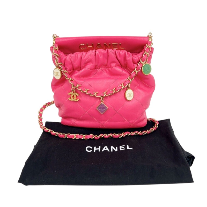 シャネル CHANEL マトラッセ　チェーンショルダーバッグ AS3793 ピンク　ゴールド金具 ラムスキン レディース ショルダーバッグ