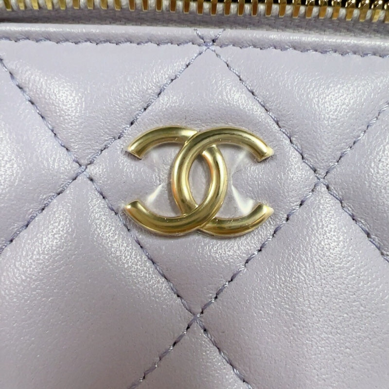 シャネル CHANEL マトラッセ　ハンドルチェーンバニティ パープル　ゴールド金具 ラムスキン レディース ショルダーバッグ