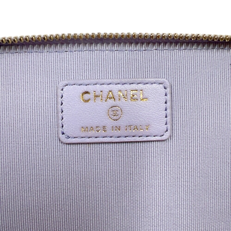 シャネル CHANEL マトラッセ　ハンドルチェーンバニティ パープル　ゴールド金具 ラムスキン レディース ショルダーバッグ