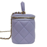 シャネル CHANEL マトラッセ　ハンドルチェーンバニティ パープル　ゴールド金具 ラムスキン レディース ショルダーバッグ