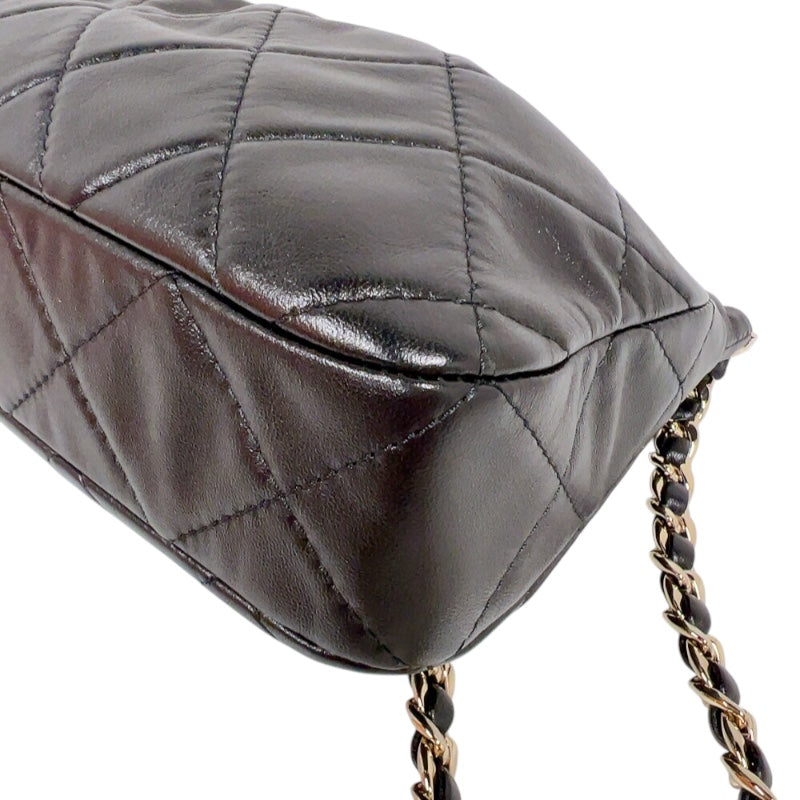 シャネル CHANEL マトラッセ　チェーンショルダーバッグ ブラック　ゴールド金具 ラムスキン レディース ショルダーバッグ
