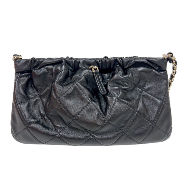 シャネル CHANEL マトラッセ　チェーンショルダーバッグ ブラック　ゴールド金具 ラムスキン レディース ショルダーバッグ