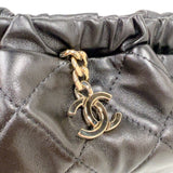 シャネル CHANEL マトラッセ　チェーンショルダーバッグ ブラック　ゴールド金具 ラムスキン レディース ショルダーバッグ