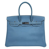 エルメス HERMES バーキン35 □I刻印　(2005年製) ブルージーン　シルバー金具 トゴ レディース ハンドバッグ