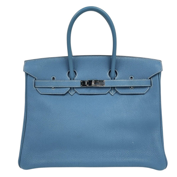 エルメス HERMES バーキン35 □I刻印　(2005年製) ブルージーン　シルバー金具 トゴ レディース ハンドバッグ