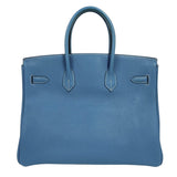 エルメス HERMES バーキン35 □I刻印　(2005年製) ブルージーン　シルバー金具 トゴ レディース ハンドバッグ