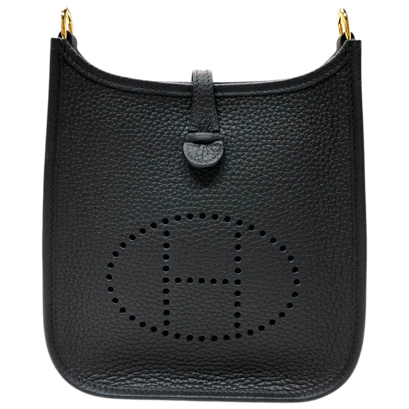 エルメス HERMES エヴリンTPM W刻 ブラック×SV金具 トリヨン ユニセックス ショルダーバッグ