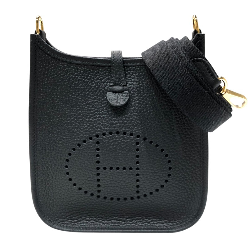 エルメス HERMES エヴリンTPM W刻 ブラック×SV金具 トリヨン ユニセックス ショルダーバッグ