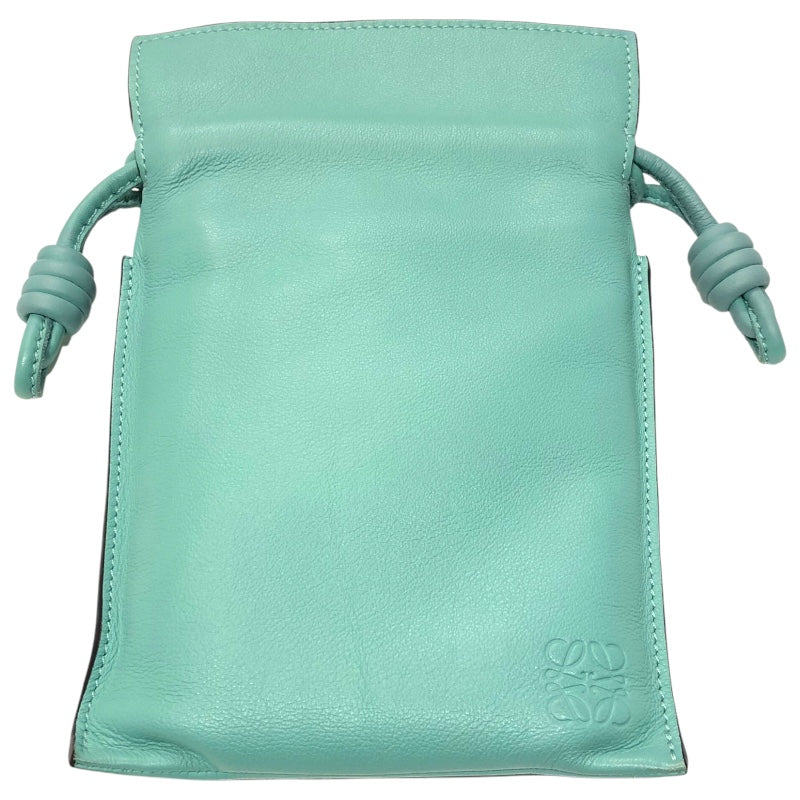 ロエベ LOEWE フラメンコポケットショルダーバッグ ミント レザー レディース ショルダーバッグ
