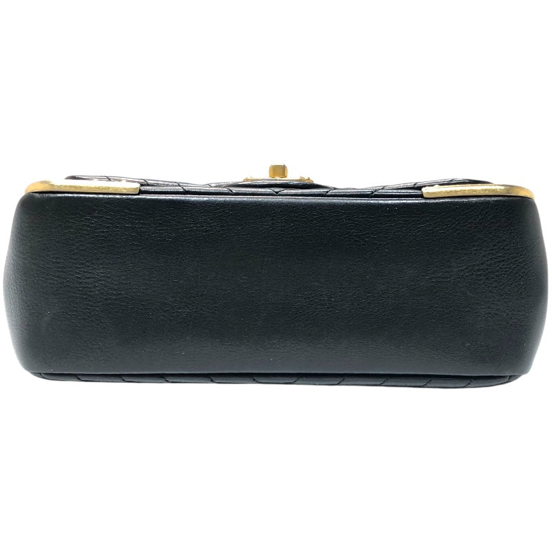 シャネル CHANEL シェブロンVステッチチェーンウォレット 26番台 ブラック ゴールド金具 ラムスキン レディース ショルダーバッグ