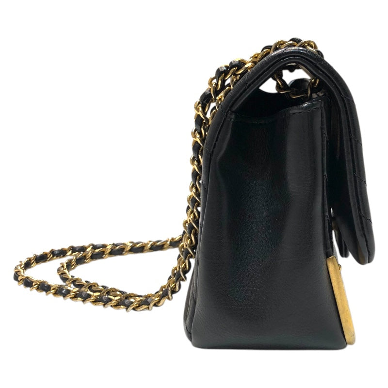 シャネル CHANEL シェブロンVステッチチェーンウォレット 26番台 ブラック ゴールド金具 ラムスキン レディース ショルダーバッグ
