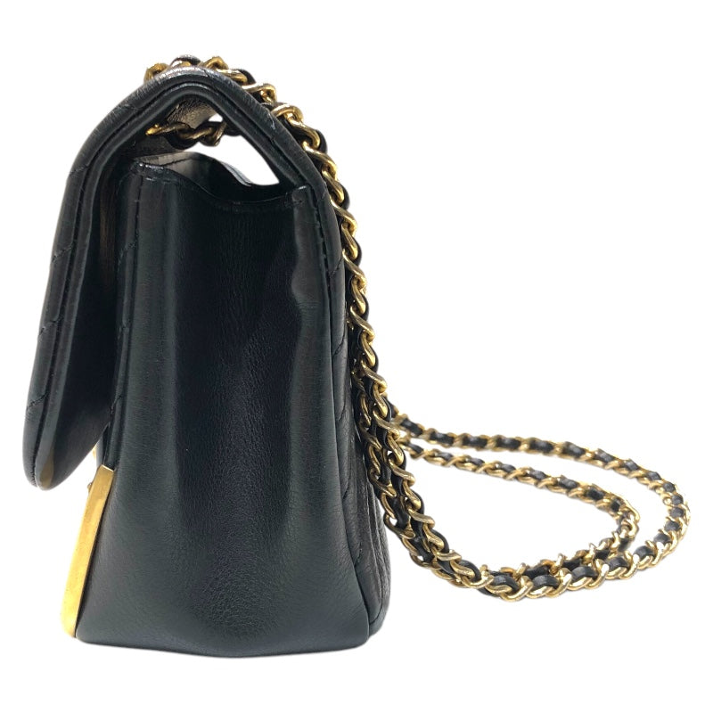 シャネル CHANEL シェブロンVステッチチェーンウォレット 26番台 ブラック ゴールド金具 ラムスキン レディース ショルダーバッグ
