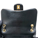 シャネル CHANEL シェブロンVステッチチェーンウォレット 26番台 ブラック ゴールド金具 ラムスキン レディース ショルダーバッグ