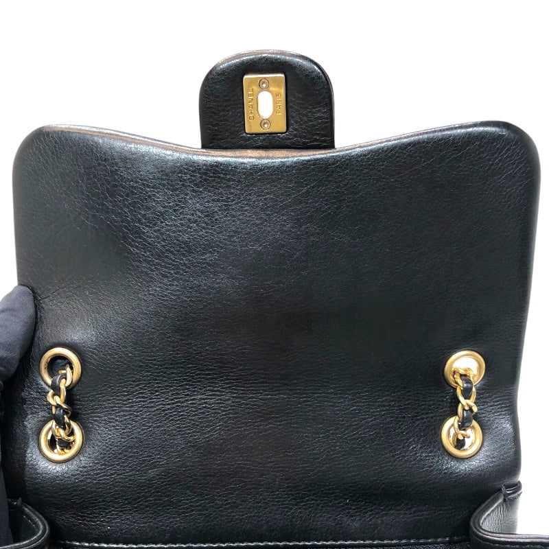 シャネル CHANEL シェブロンVステッチチェーンウォレット 26番台 ブラック ゴールド金具 ラムスキン レディース ショルダーバッグ
