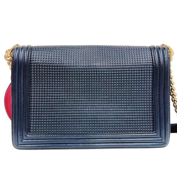 シャネル CHANEL ボーイシャネル28 A92193 ネイビー　ゴールド金具 カーフスキン レディース ショルダーバッグ