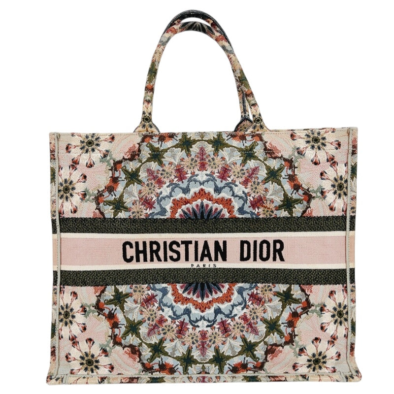 クリスチャン・ディオール Christian Dior ブックトートラージ マルチカラー キャンバス レディース トートバッグ