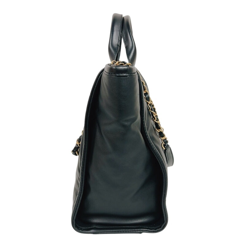 シャネル CHANEL ドーヴィルスモールショッピングバック AS3257 ブラック ゴールド金具 ラムスキン レディース トートバッグ