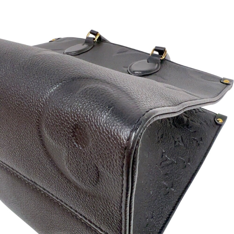 ルイ・ヴィトン LOUIS VUITTON オンザゴーMM M45596 ノワール　ゴールド金具 モノグラム・アンプラント レディース トートバッグ