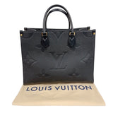 ルイ・ヴィトン LOUIS VUITTON オンザゴーMM M45596 ノワール　ゴールド金具 モノグラム・アンプラント レディース トートバッグ