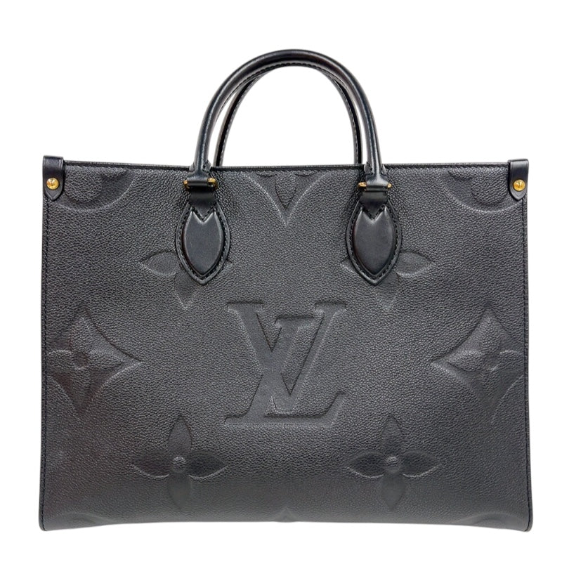 ルイ・ヴィトン LOUIS VUITTON オンザゴーMM M45596 ノワール　ゴールド金具 モノグラム・アンプラント レディース トートバッグ