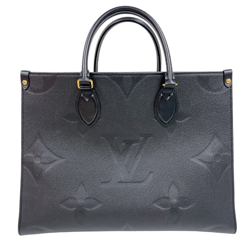 ルイ・ヴィトン LOUIS VUITTON オンザゴーMM M45596 ノワール　ゴールド金具 モノグラム・アンプラント レディース トートバッグ