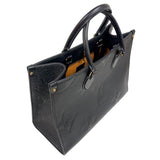ルイ・ヴィトン LOUIS VUITTON オンザゴーMM M45596 ノワール　ゴールド金具 モノグラム・アンプラント レディース トートバッグ