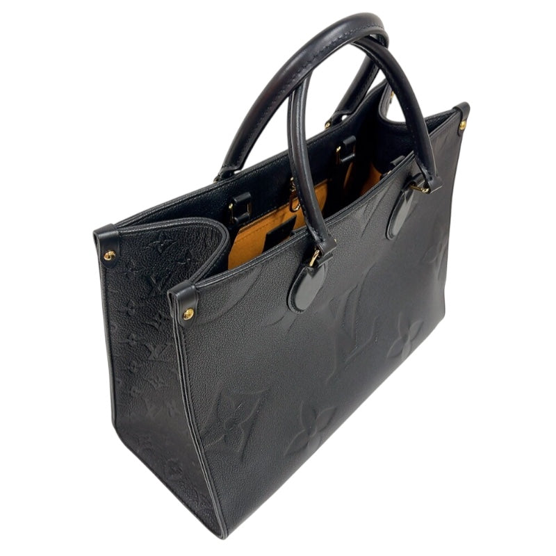 ルイ・ヴィトン LOUIS VUITTON オンザゴーMM M45596 ノワール　ゴールド金具 モノグラム・アンプラント レディース トートバッグ
