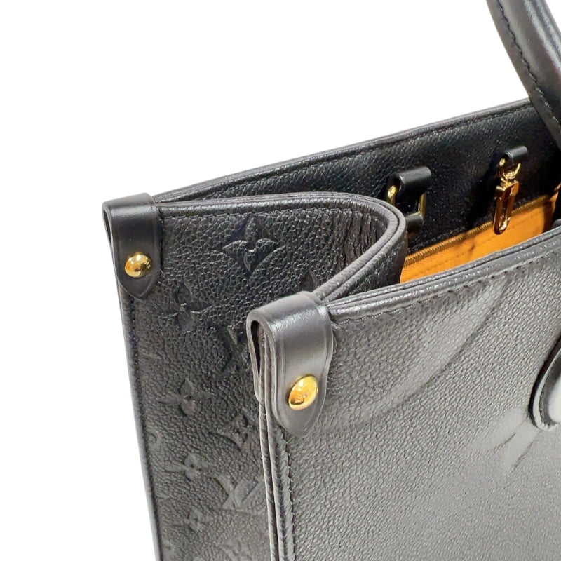 ルイ・ヴィトン LOUIS VUITTON オンザゴーMM M45596 ノワール　ゴールド金具 モノグラム・アンプラント レディース トートバッグ
