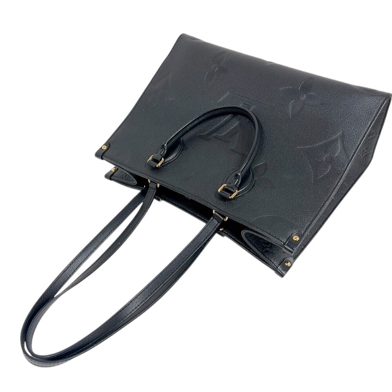 ルイ・ヴィトン LOUIS VUITTON オンザゴーMM M45596 ノワール　ゴールド金具 モノグラム・アンプラント レディース トートバッグ