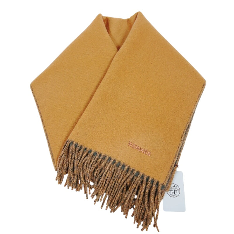 専用【正規品】HERMES エルメス Hエコセ・レクトヴェルソ カシミヤマフラー エルメス HERMES カシミヤマフラー レクトヴェルソ キャメル