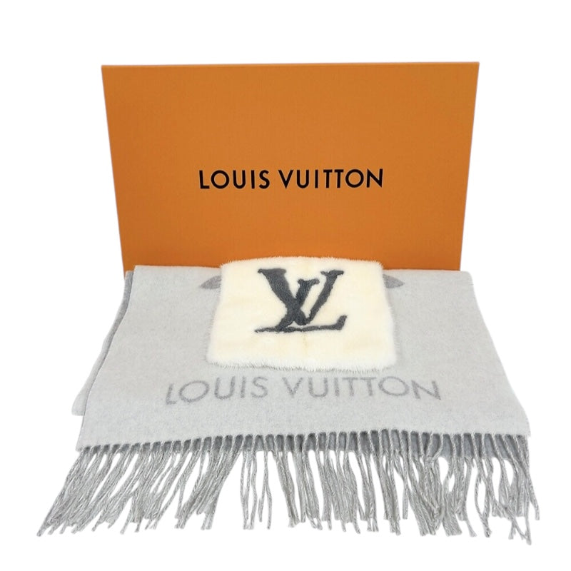 ルイ・ヴィトン LOUIS VUITTON マフラー・コールド　レイキャビック M79232 ホワイト/グレー カシミヤ　ミンクファー ユニセックス マフラー