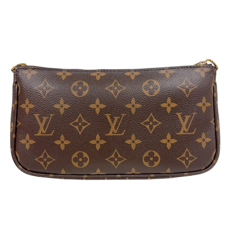 ルイ・ヴィトン LOUIS VUITTON ミュルティ・ポシェット・アクセソワール M44813 ブラウン/カーキ　ゴールド金具 モノグラム レディース ショルダーバッグ
