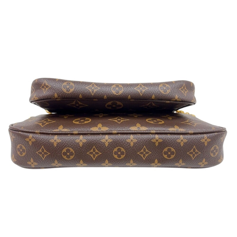 ルイ・ヴィトン LOUIS VUITTON ミュルティ・ポシェット・アクセソワール M44813 ブラウン/カーキ　ゴールド金具 モノグラム レディース ショルダーバッグ