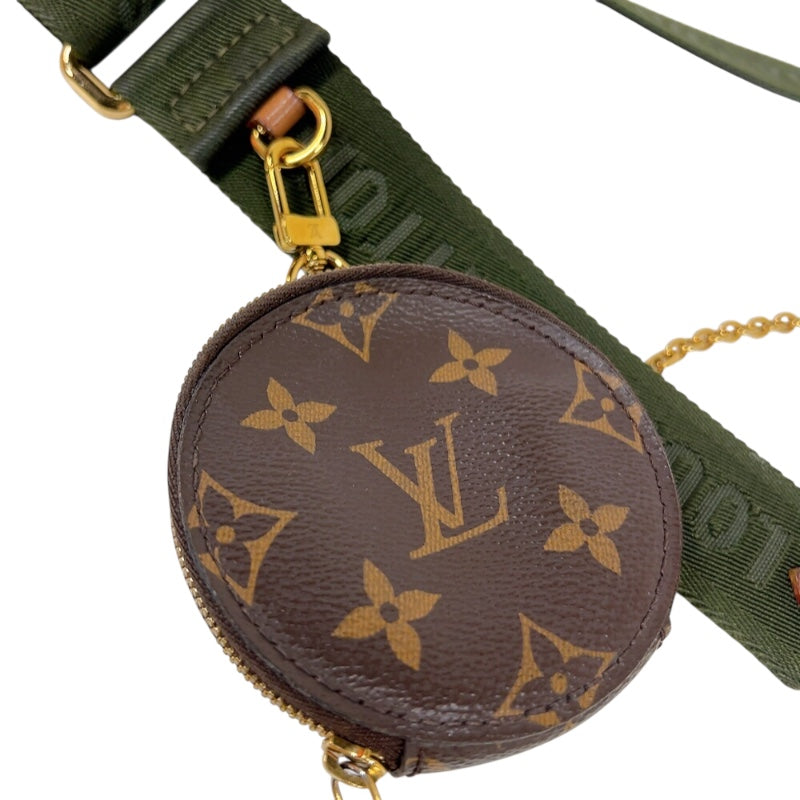 ルイ・ヴィトン LOUIS VUITTON ミュルティ・ポシェット・アクセソワール M44813 ブラウン/カーキ　ゴールド金具 モノグラム レディース ショルダーバッグ