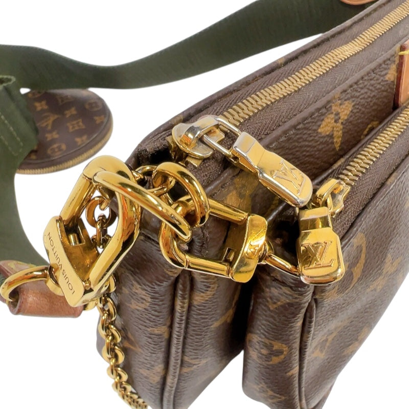 ルイ・ヴィトン LOUIS VUITTON ミュルティ・ポシェット・アクセソワール M44813 ブラウン/カーキ　ゴールド金具 モノグラム レディース ショルダーバッグ