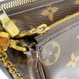 ルイ・ヴィトン LOUIS VUITTON ミュルティ・ポシェット・アクセソワール M44813 ブラウン/カーキ　ゴールド金具 モノグラム レディース ショルダーバッグ