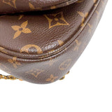 ルイ・ヴィトン LOUIS VUITTON ミュルティ・ポシェット・アクセソワール M44813 ブラウン/カーキ　ゴールド金具 モノグラム レディース ショルダーバッグ