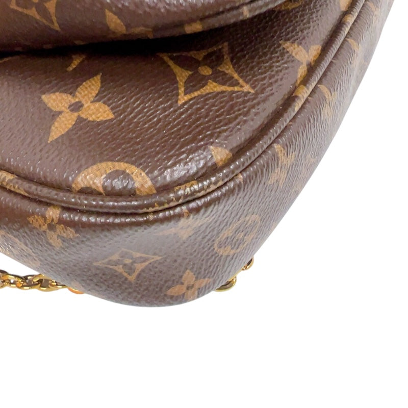 ルイ・ヴィトン LOUIS VUITTON ミュルティ・ポシェット・アクセソワール M44813 ブラウン/カーキ　ゴールド金具 モノグラム レディース ショルダーバッグ