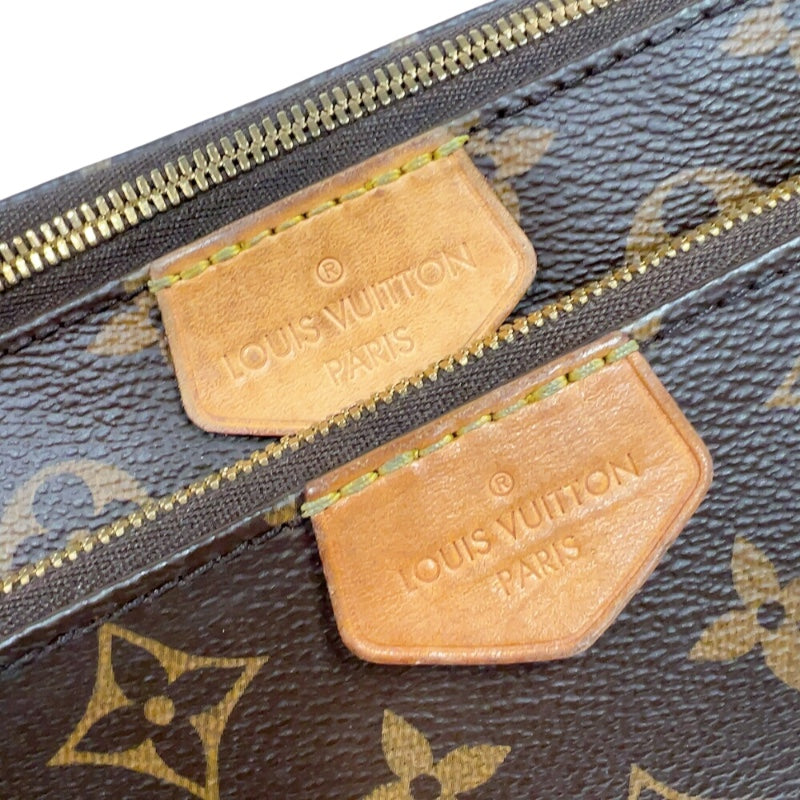 ルイ・ヴィトン LOUIS VUITTON ミュルティ・ポシェット・アクセソワール M44813 ブラウン/カーキ　ゴールド金具 モノグラム レディース ショルダーバッグ