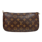 ルイ・ヴィトン LOUIS VUITTON ミュルティ・ポシェット・アクセソワール M44813 ブラウン/カーキ　ゴールド金具 モノグラム レディース ショルダーバッグ