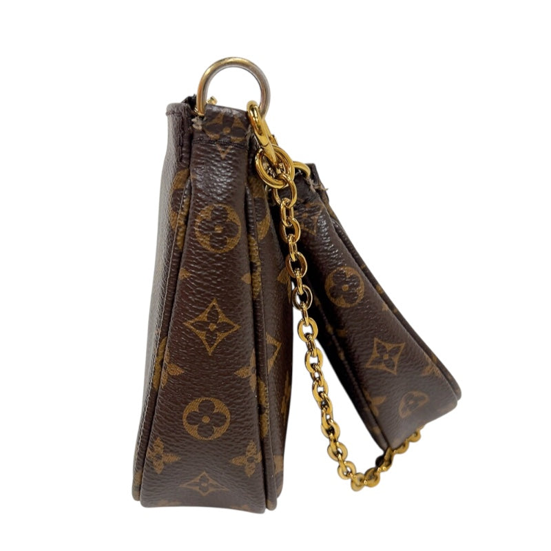 ルイ・ヴィトン LOUIS VUITTON ミュルティ・ポシェット・アクセソワール M44813 ブラウン/カーキ　ゴールド金具 モノグラム レディース ショルダーバッグ