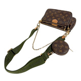 ルイ・ヴィトン LOUIS VUITTON ミュルティ・ポシェット・アクセソワール M44813 ブラウン/カーキ　ゴールド金具 モノグラム レディース ショルダーバッグ