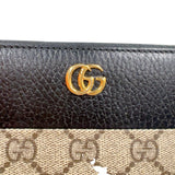 グッチ GUCCI ダブルGジップアラウンドウォレット 456117 ブラック/ベージュ　ゴールド金具 GGスプリームキャンバス レディース 長財布
