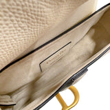 クリスチャン・ディオール Christian Dior サドルミニバッグ 09-MA-1128 ホワイト　ゴールド金具 カーフ レディース ハンドバッグ
