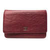 シャネル CHANEL カメリアチェーンウォレット A47421 ピンク/シルバー金具 ラムスキン レディース 長財布