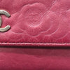 シャネル CHANEL カメリアチェーンウォレット A47421 ピンク/シルバー金具 ラムスキン レディース 長財布