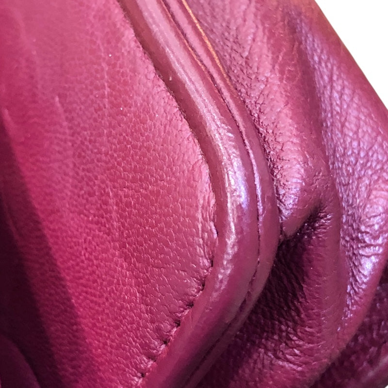 シャネル CHANEL カメリアチェーンウォレット A47421 ピンク/シルバー金具 ラムスキン レディース 長財布