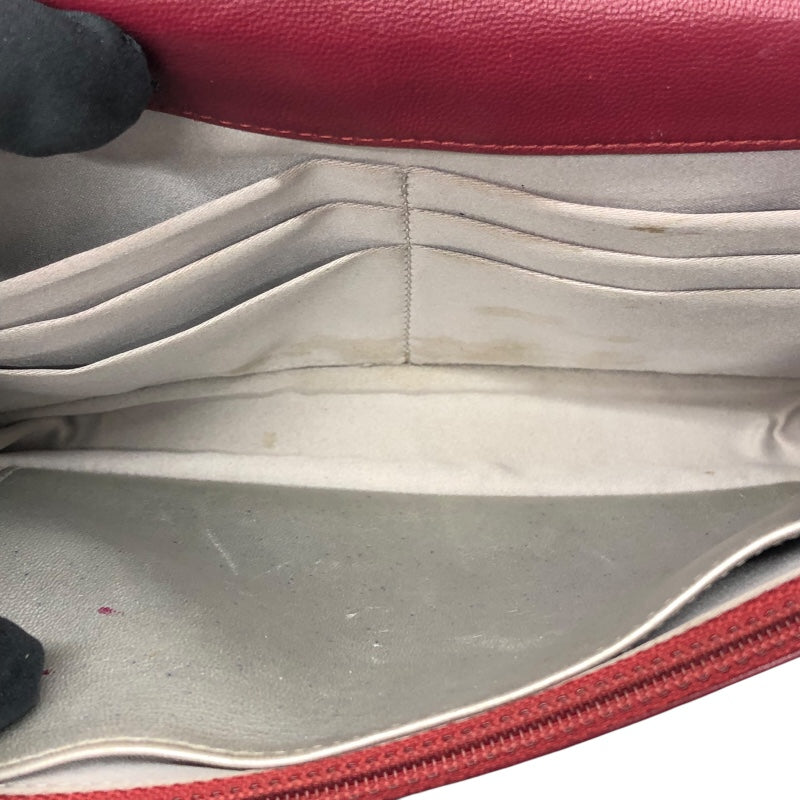 シャネル CHANEL カメリアチェーンウォレット A47421 ピンク/シルバー金具 ラムスキン レディース 長財布